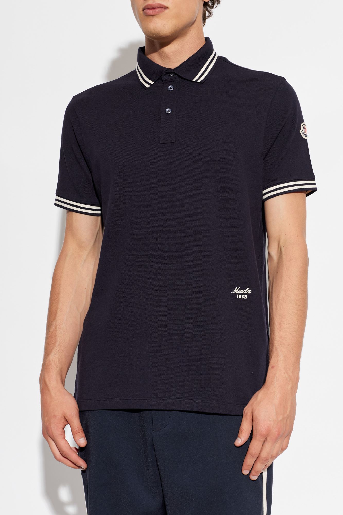 Moncler Polo with embroidered logo | Men's | Vitkac